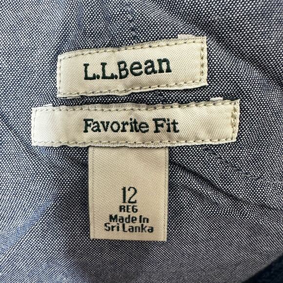 L.L. Bean Favorite Fit Blue Corduroy Cord Pants Size 12 - Picture 6 of 6